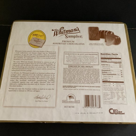 3 - 1980-2000's Vintage Total Whitman's Sampler Assorted Chocolate Boxes (Empty) - Picture 7 of 13